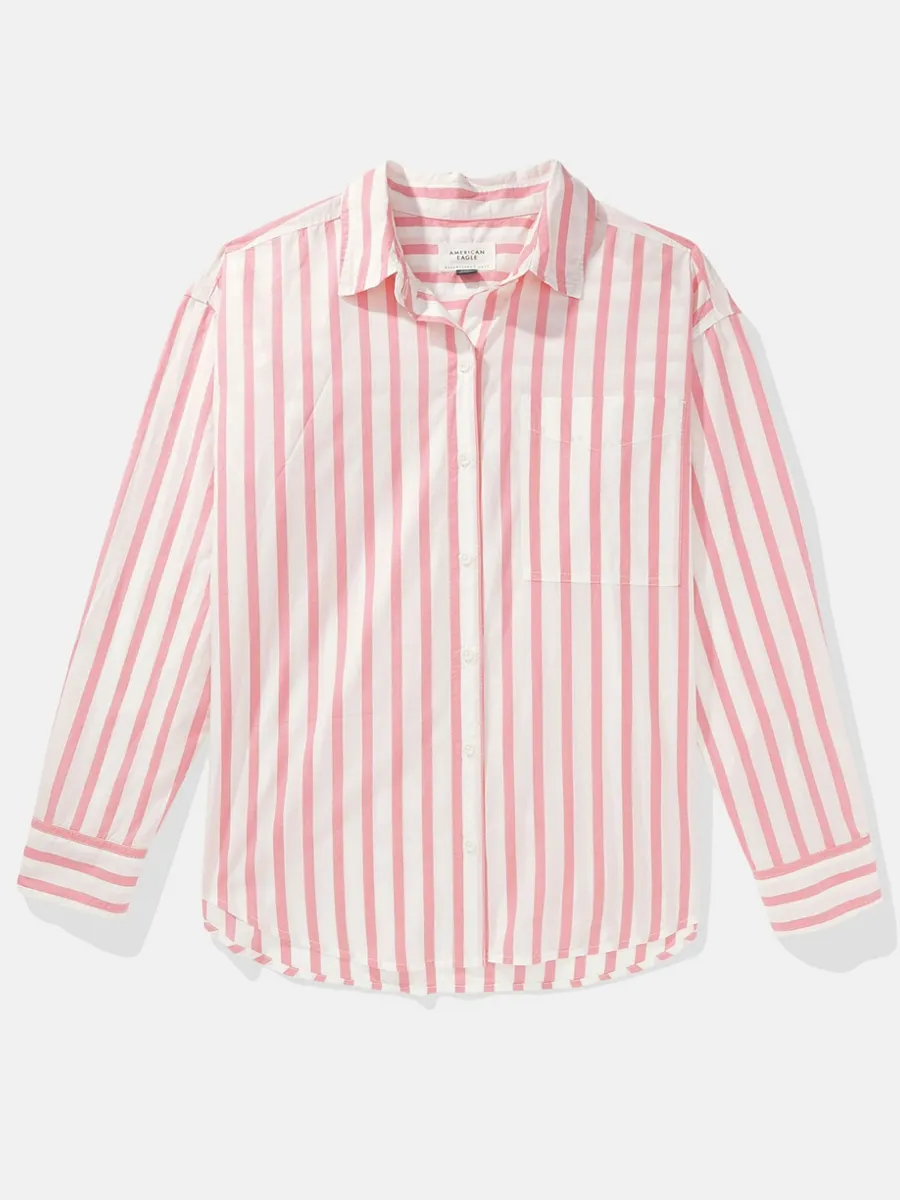 AMERICAN EAGLE WOMEN 5510 CORE PERFECT SHIRT YD 639 ROSE