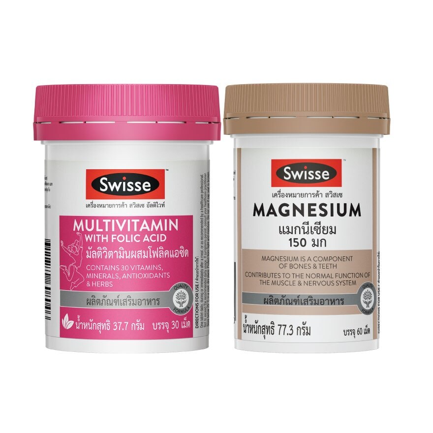 Swisse Multivit + Folic Acid 30 Tab+Swisse Magnesium  60 Tablets