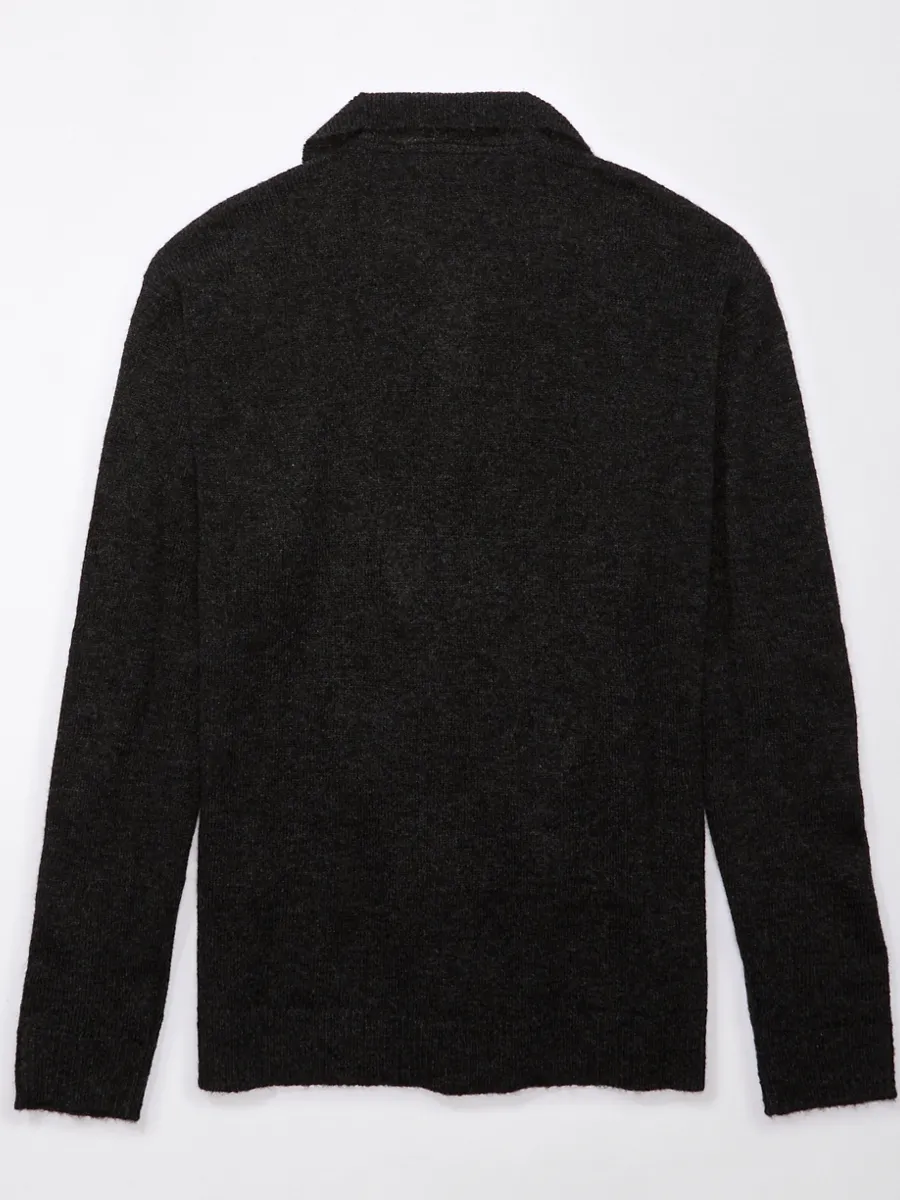 AMERICAN EAGLE MEN 1813 POLO SWEATER 008 CHARCOAL