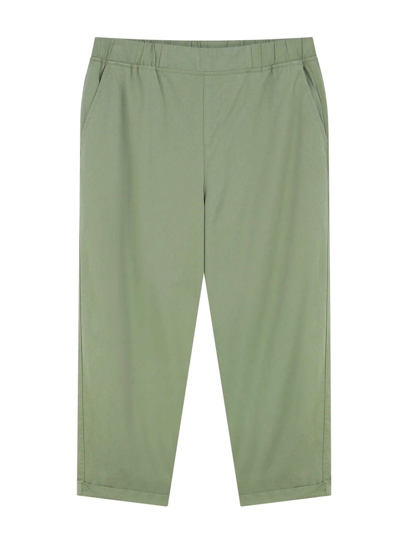 GIORDANO Women's Relaxed Twill Audrey Pants Oil Green