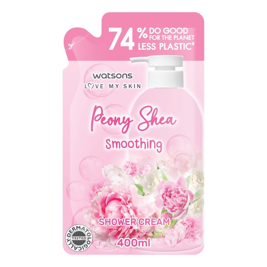 Watsons Peony Shea Smoothing Shower Cream 400 ml.(Refill)