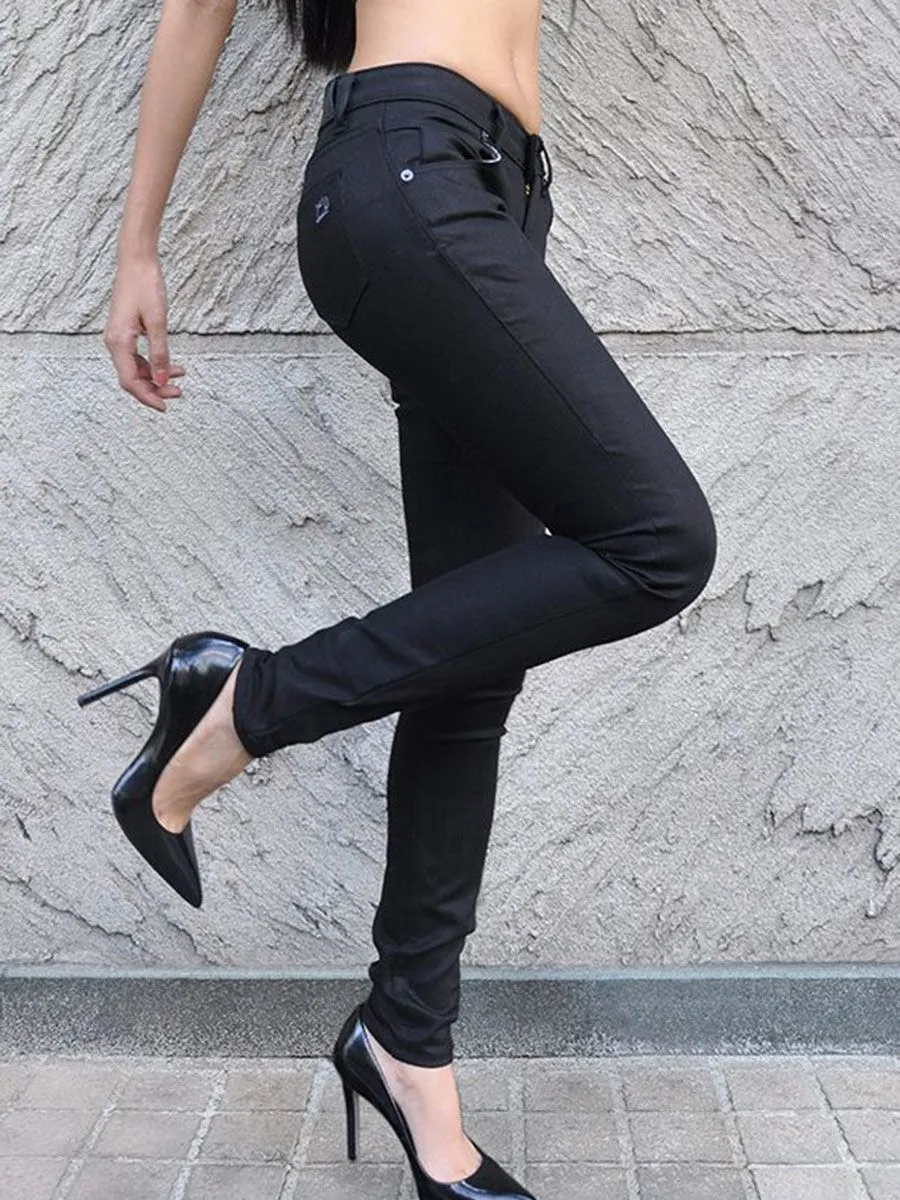 SIMPLE&RAW Lady High Rise Jeans Js904-H-24 Black