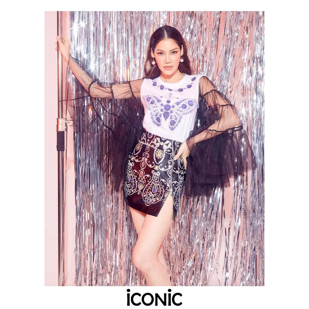 ICONIC Black NOIR DEVINE SKIRT Model ฺBLACKDEVINE5920