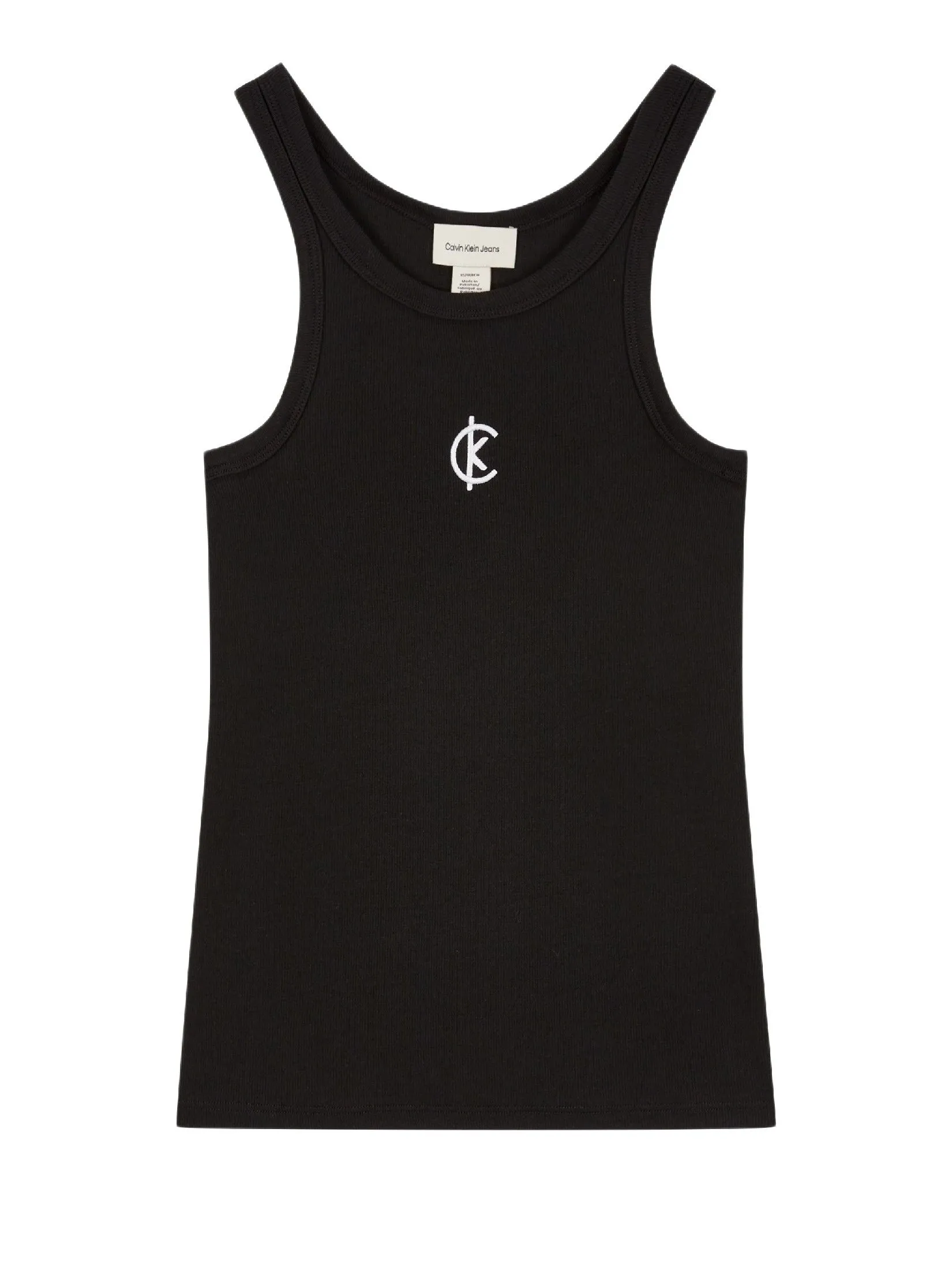CALVIN KLEIN Women's Cotton Contour Lip CK Tank Black