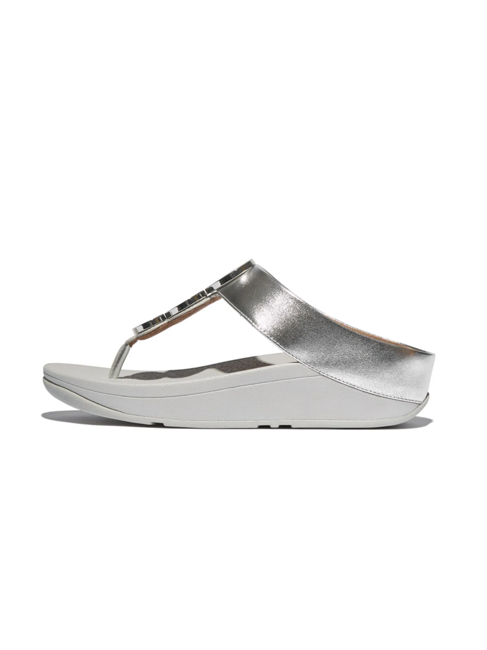 FitFlop™ WOMEN'S FINO RESIN-HOOP LEATHER SILVER