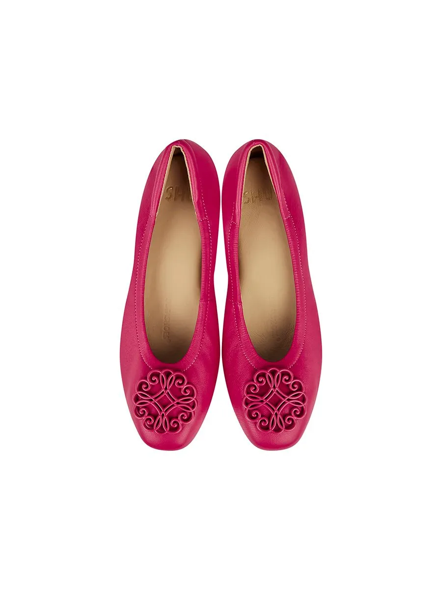 SHU WOMEN  SOFY SOFA 0.5" INFINITE HEART ONTONE - HOT PINK