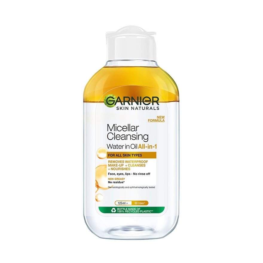 Garnier Skin Naturals Micellar Cleansing Water in Oil All-in-1 125 Ml. - Yellow