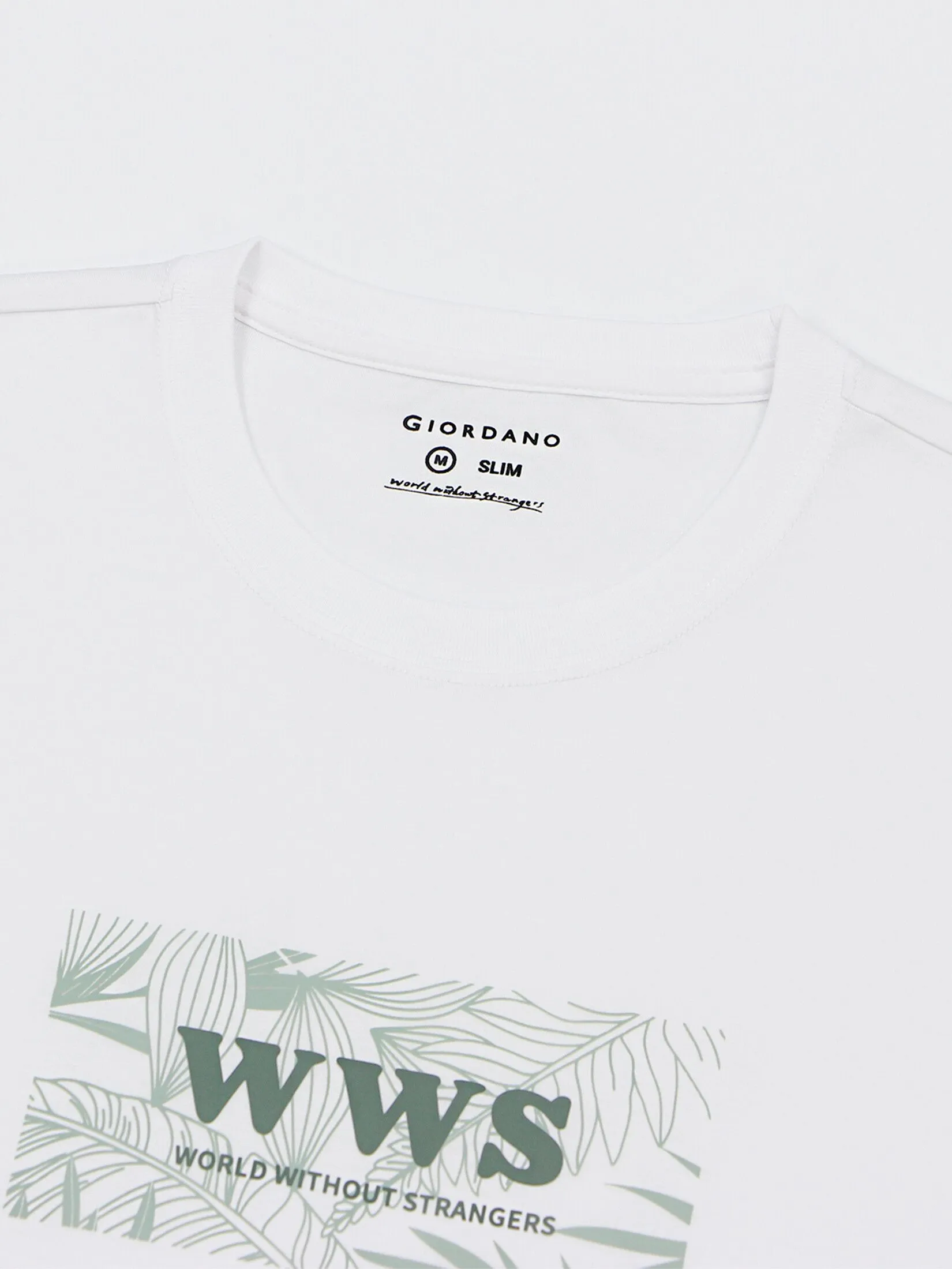 GIORDANO Men's Jersey Slim Printed Tee (WWS) Signature white