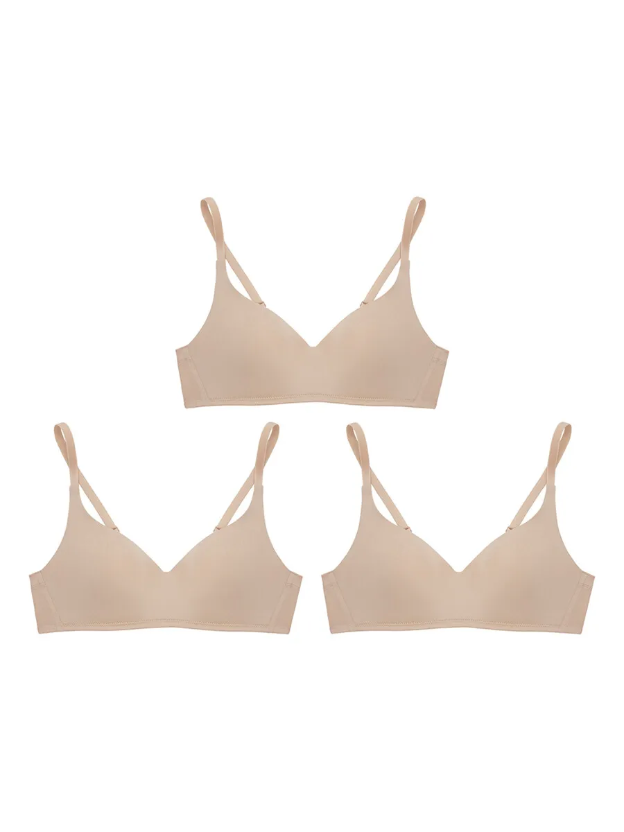 SABINA [Pack 3 Priece] Wireless Bra Perfect Bra Collection - DarkSkin Size - B32