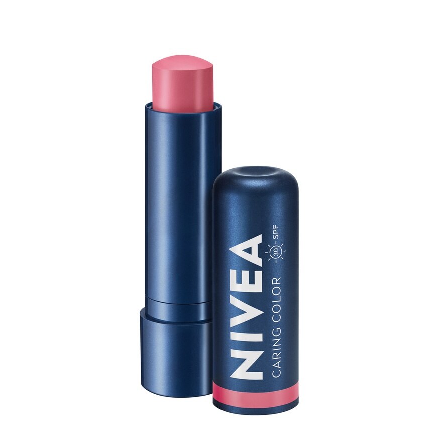 Nivea Lip Care Caring Color Rose SPF 30 4.8 G. สีชัดปากฉ่ำ บำรุงริมฝีปาก