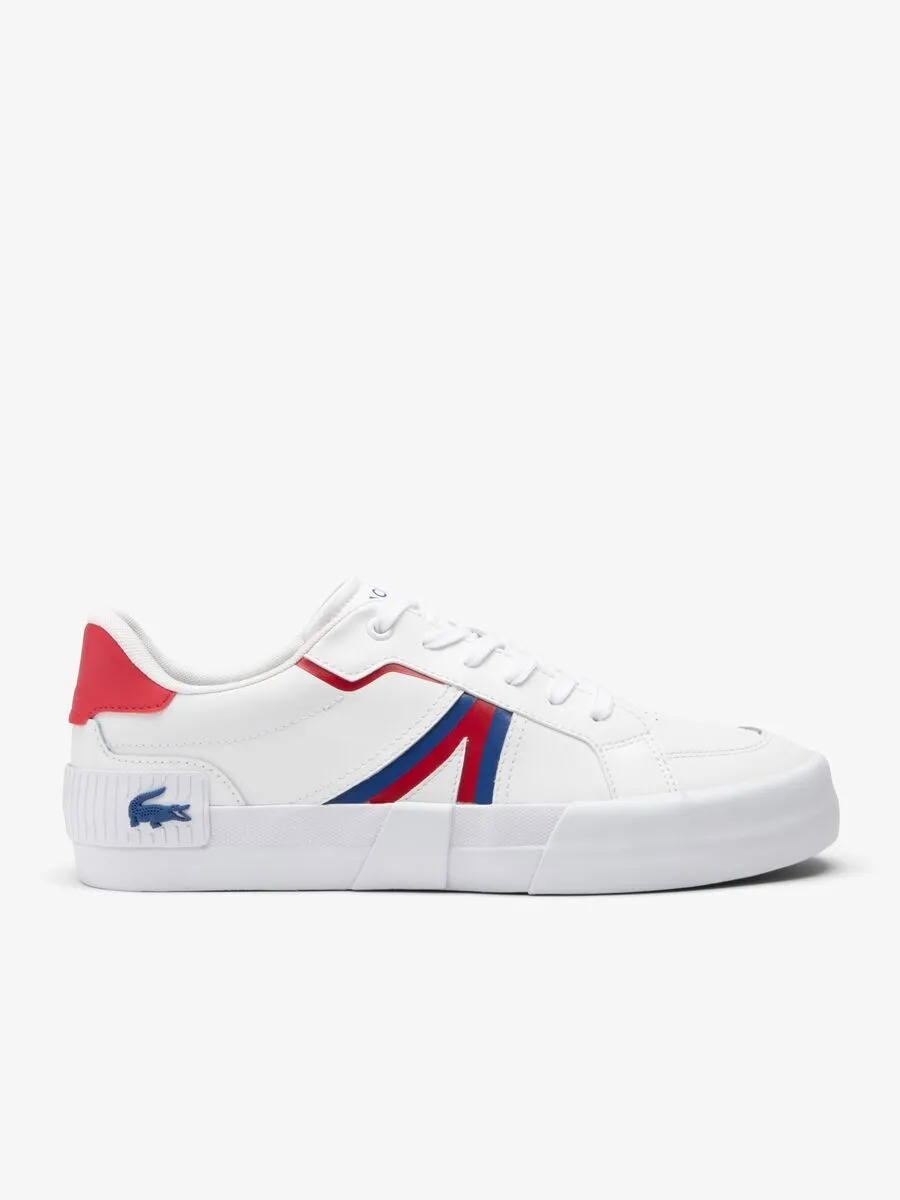 LACOSTE White Men’s L004 Contrasted Leather Trainers
