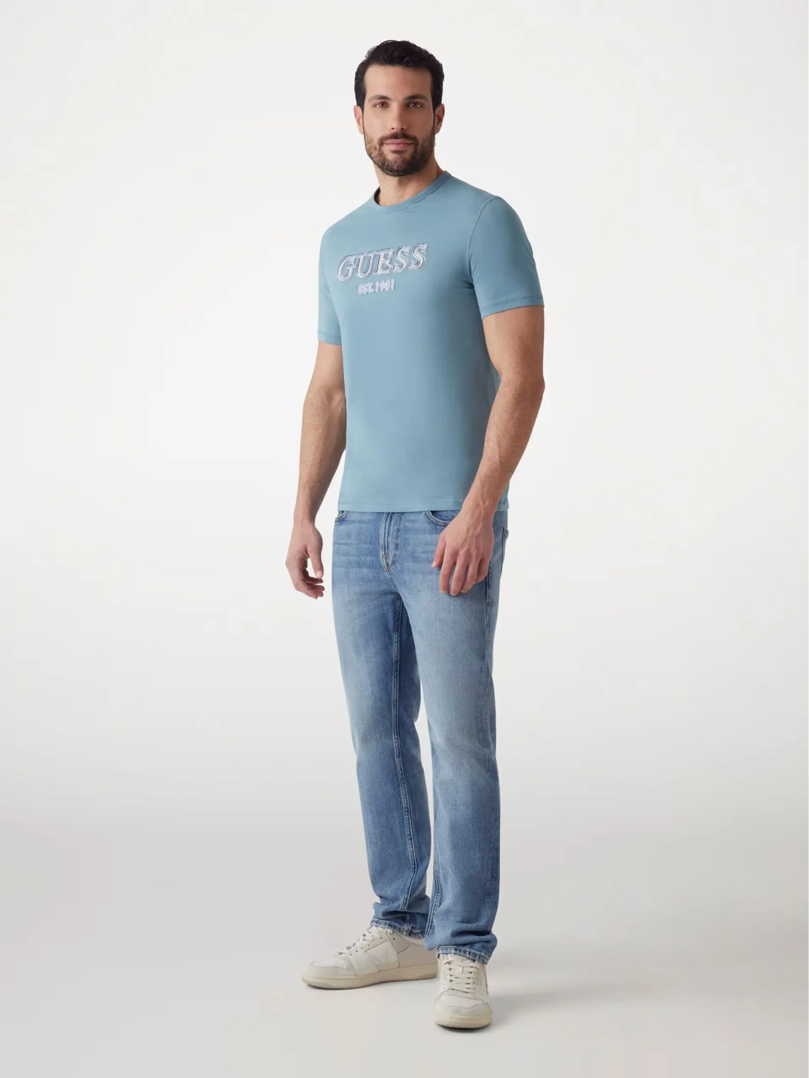 GUESS GUESS MEN  Front Logo   T-Shirt  M5GI07I3Z14  -  Blue