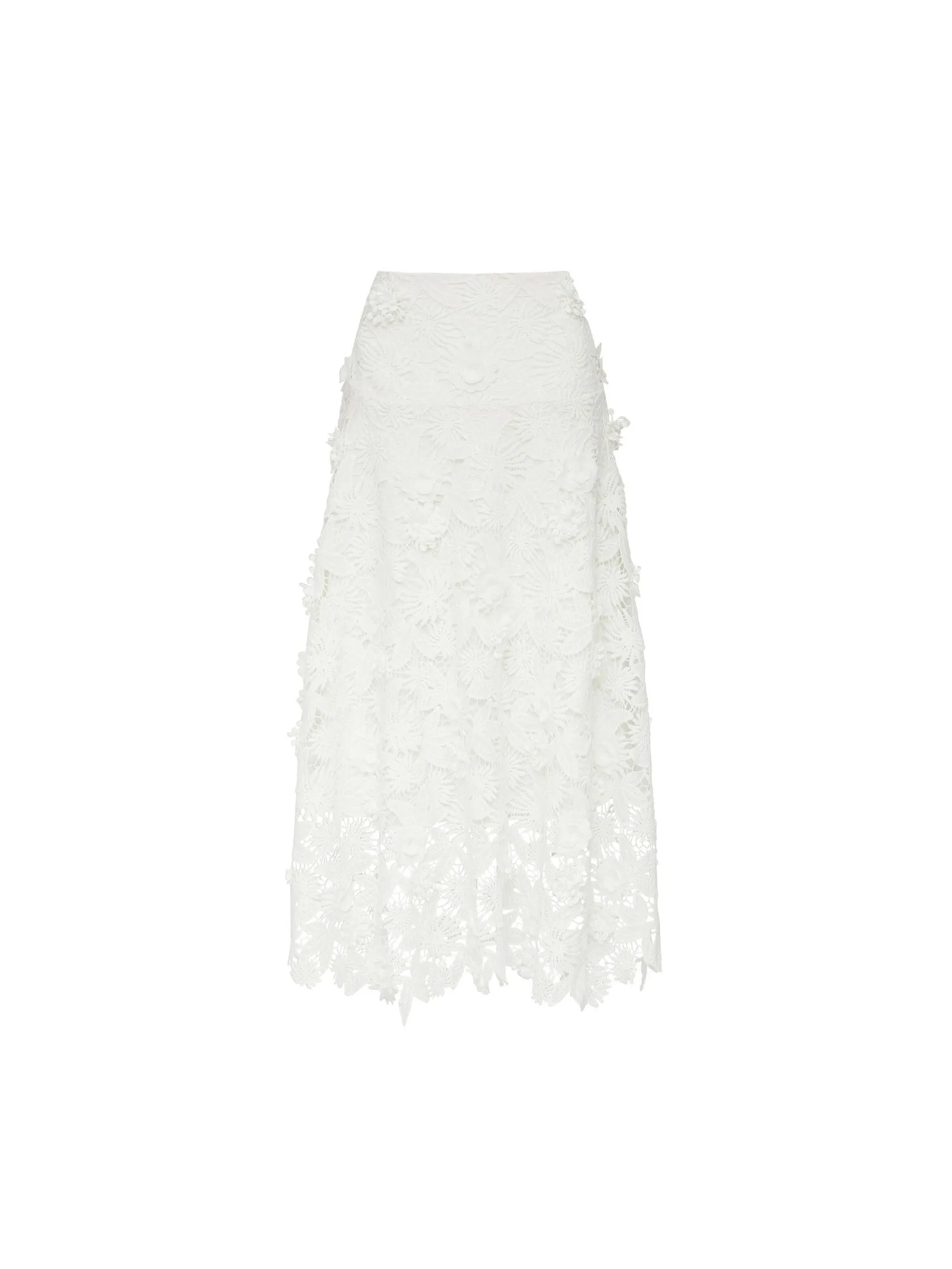 ASAVA (AW24) Zaira Floral-lace Women Flare Skirt White Size - M