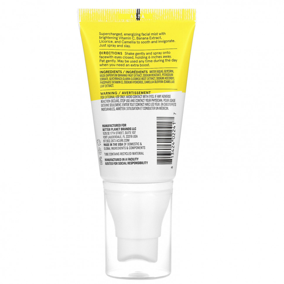 Acure, Осветляющий сверхтонкий спрей с витамином C, 59 мл (2 жидк. Унции)