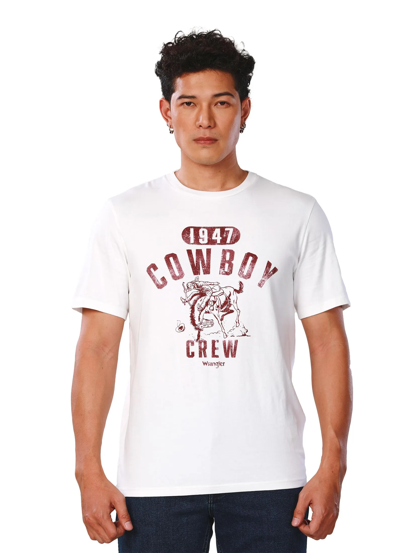 WRANGLER Men's Tee Short Sleeve Everyday with Wrangler Collection Regular Fit White