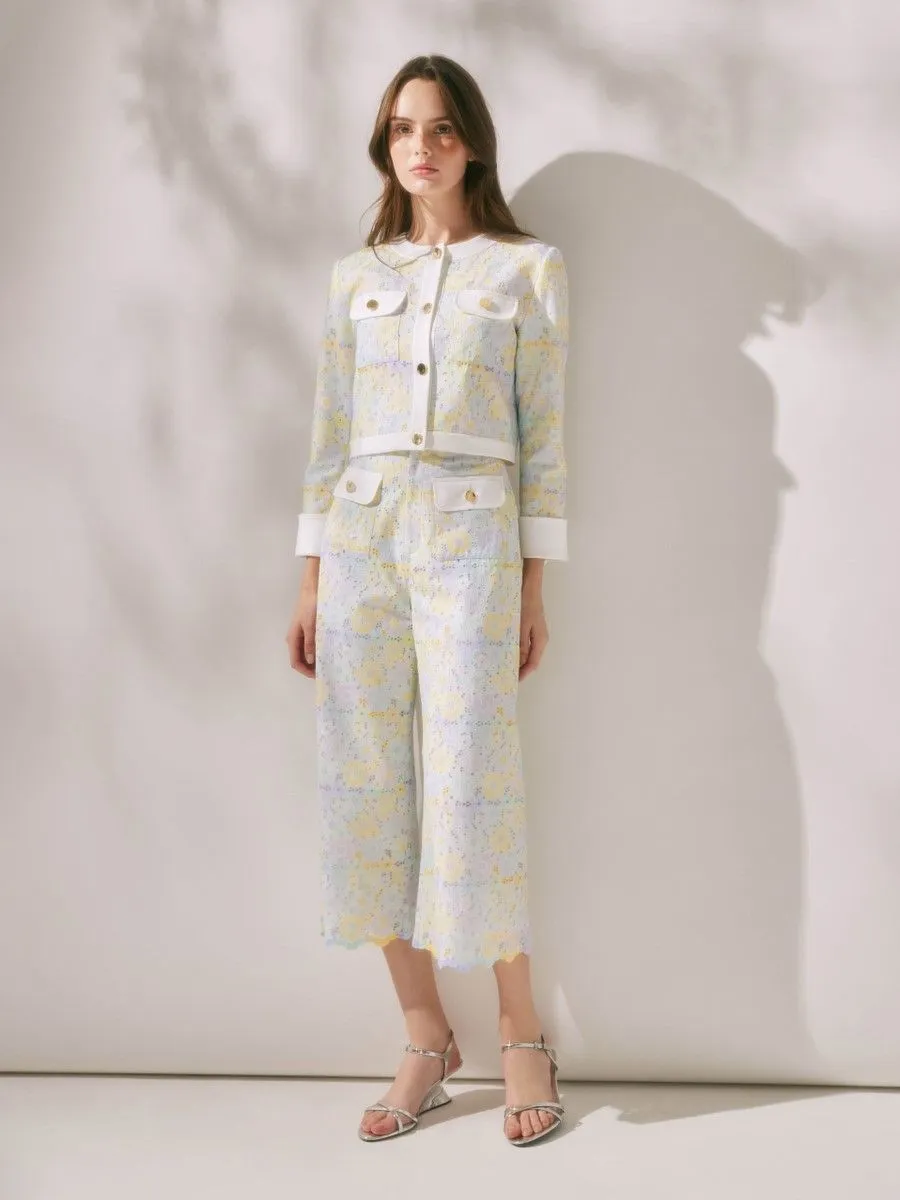 ASV (RS24) Fiona Floral Women Culotte Pants Yellow Size - XS