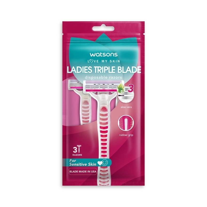 Watsons Ladies Triple Blade Disposable Razors 3 pcs.