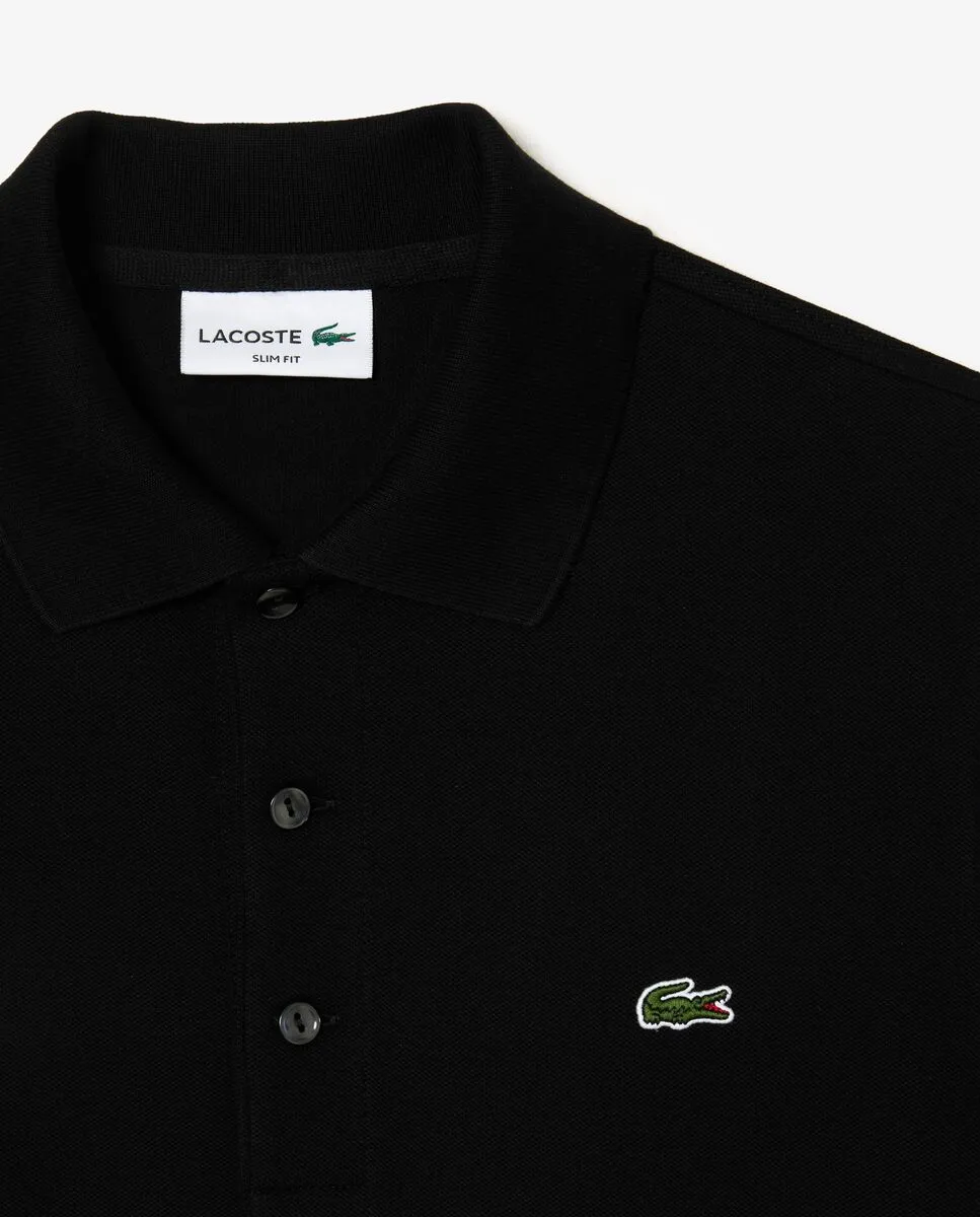 LACOSTE Slim Fit Stretch Piqu  Polo Shirt Black