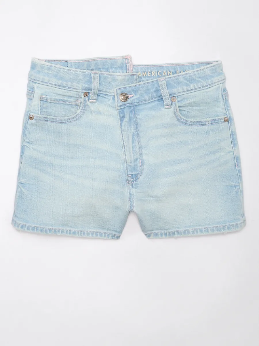 AMERICAN EAGLE WOMEN MOM SHORT 980 ICED LIGHT INDIGO Size - 0 US