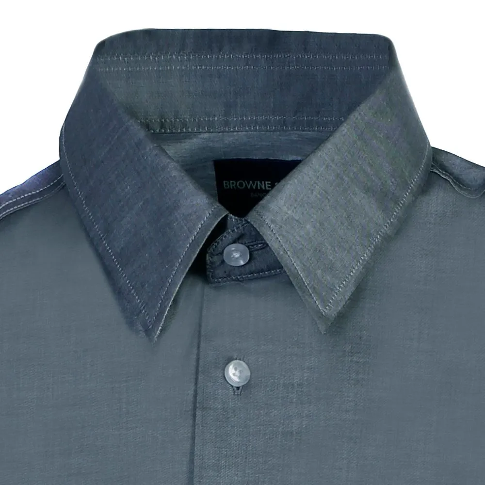 BROWNE & CO. Charcoal Classic Collar Long Sleeves Shirt