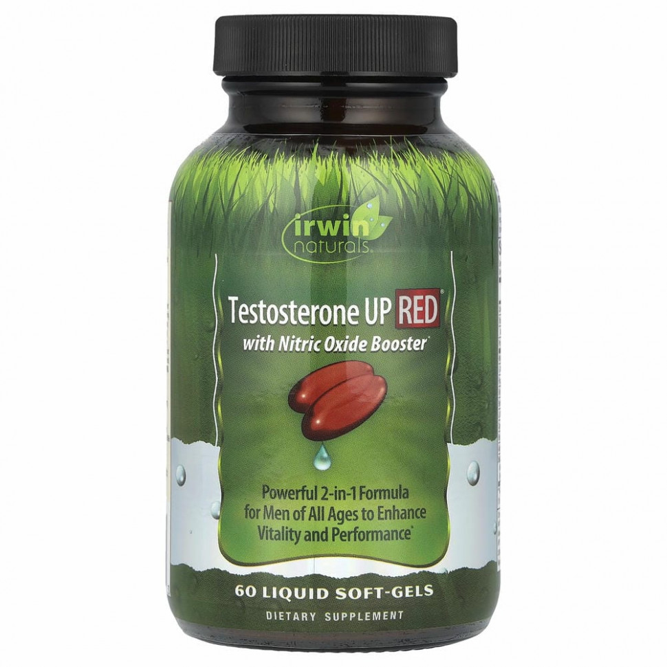 Irwin Naturals, Testosterone UP RED с бустерами с оксидом азота, 60 желатиновых капсул