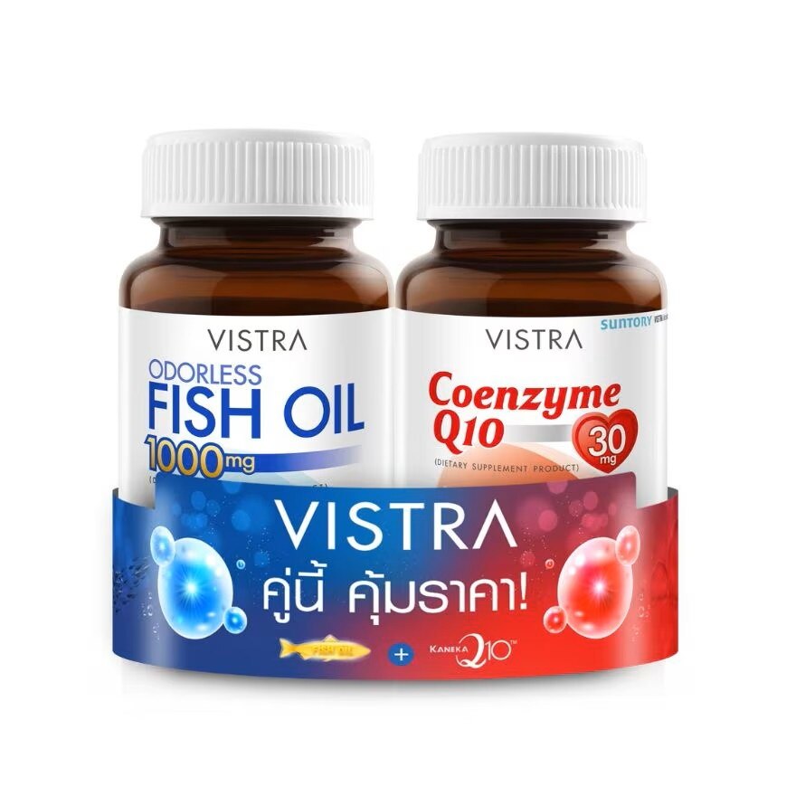Vistra The Power of Duo (Odorless Fish Oil 20 Capsules + CoQ10 20 Capsules)