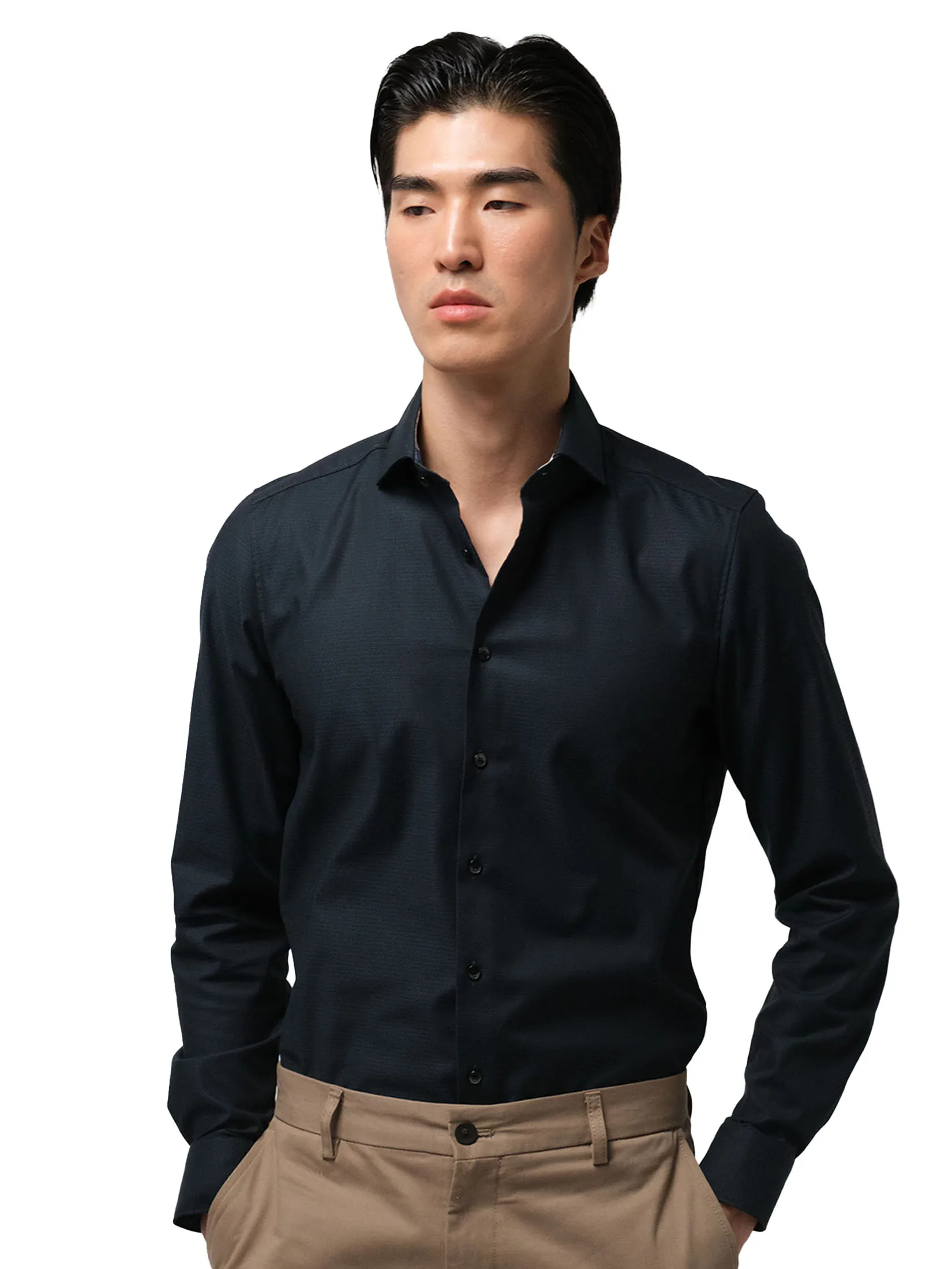 OLYMP MEN S SHIRT LONG SLEEVES BUSINESS SHIRT BODY FIT EASY IRON BLACK