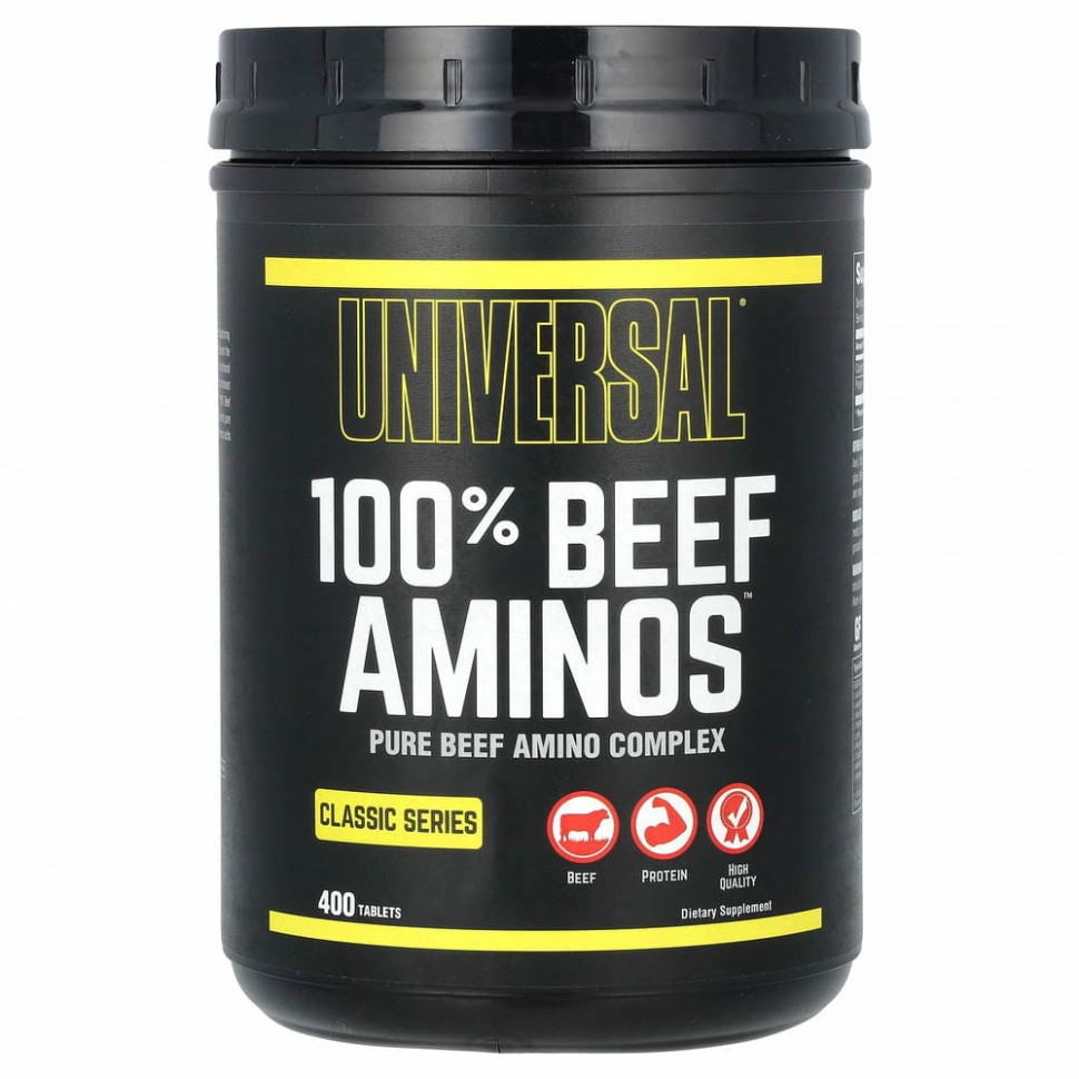Universal Nutrition, 100% Beef Aminos, 100% аминокислот говядины, 400 таблеток