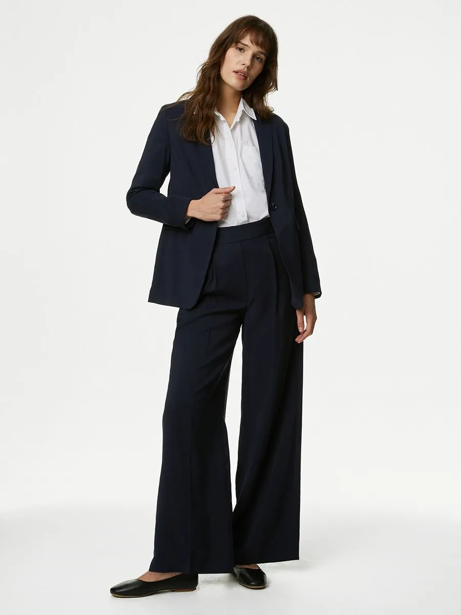 MARKS & SPENCER Women Blazer Straight Single Breasted Dark Navy