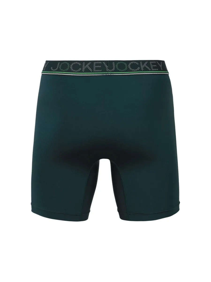 JOCKEY UNDERWEAR Men's COOLING JADE BOXER TRUNK GREEN