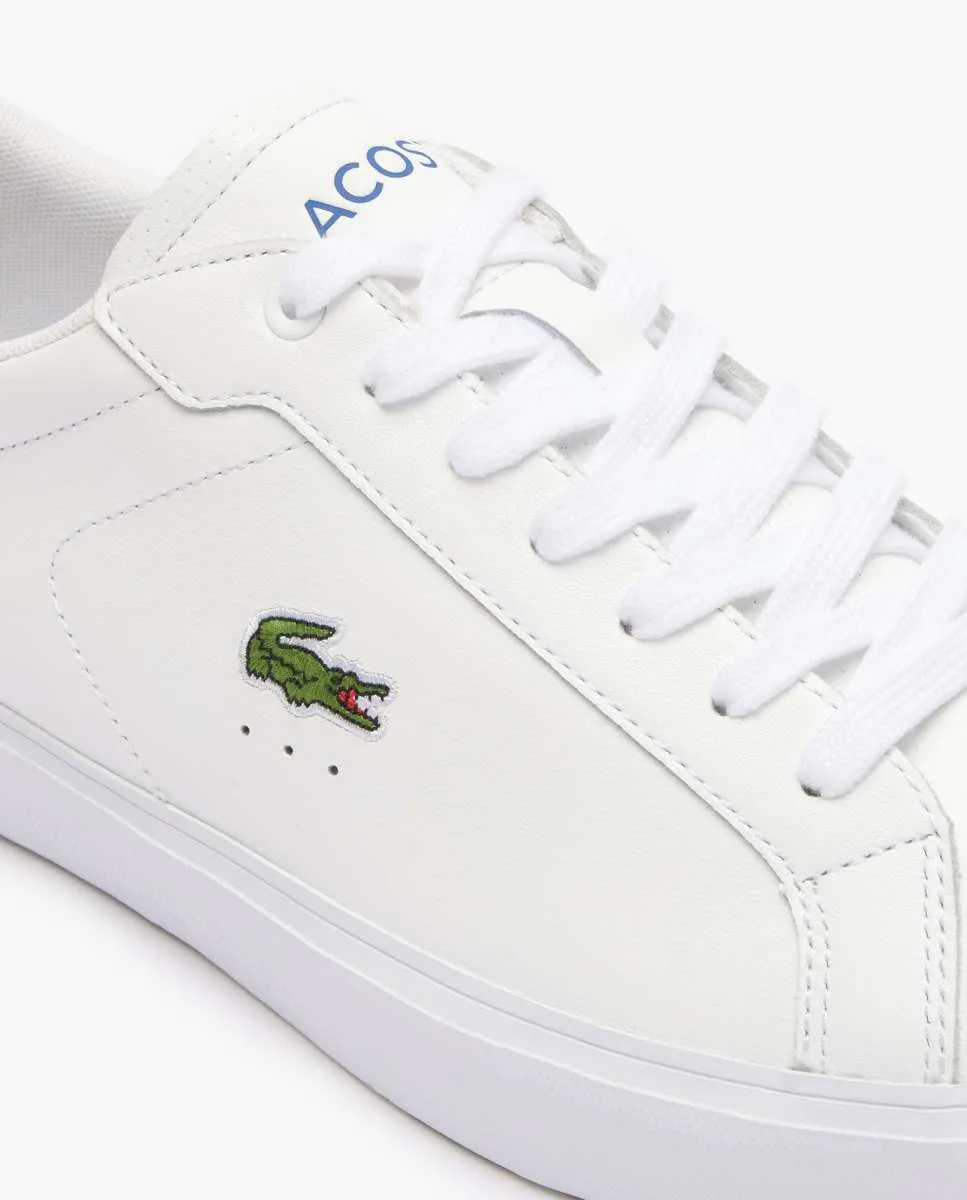 LACOSTE Men’s Powercourt Leather Trainers White
