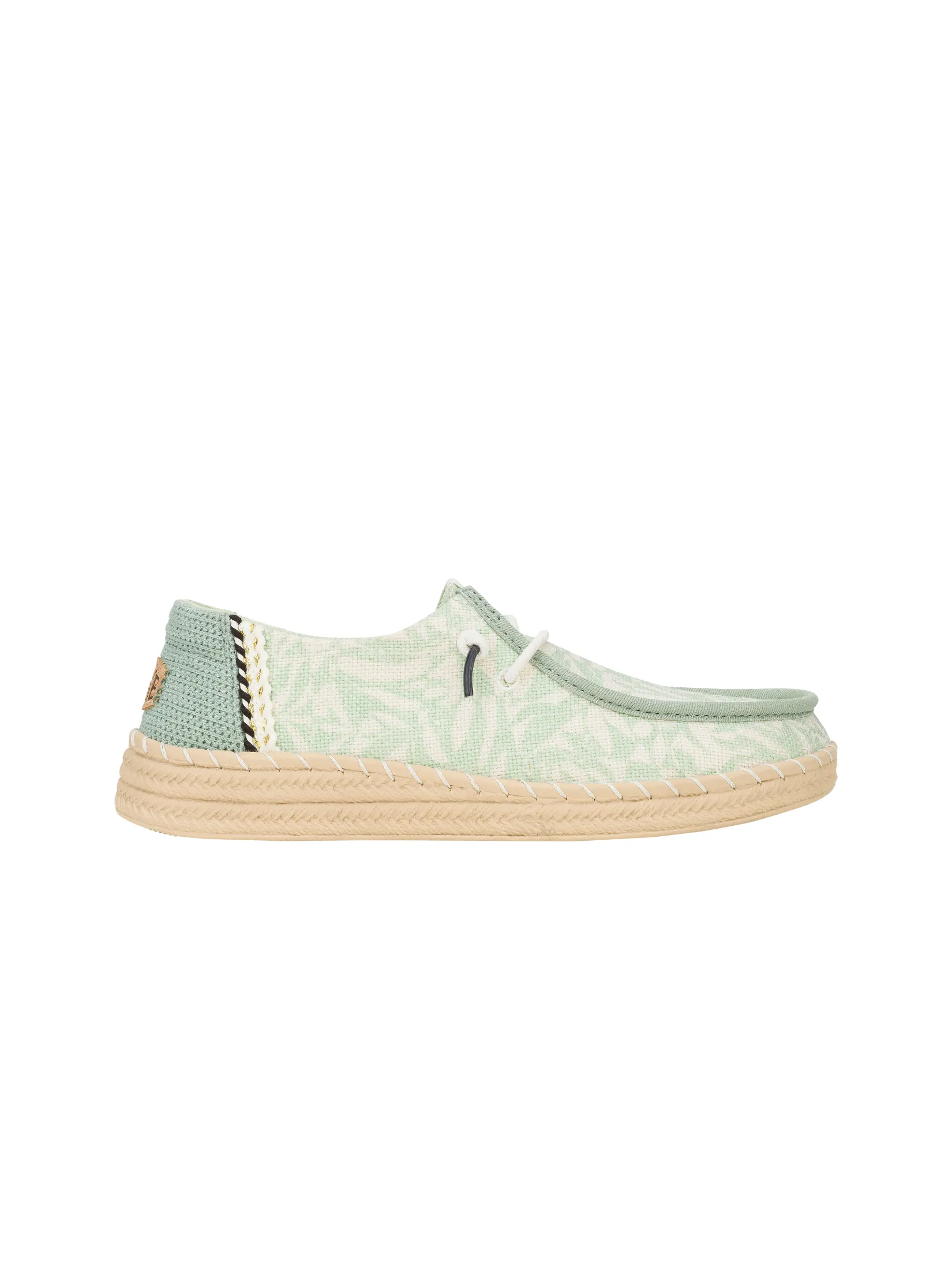 HEYDUDE WENDY ESPAD RETRO PM - CELADON GREEN/WHITE Size - W6 US