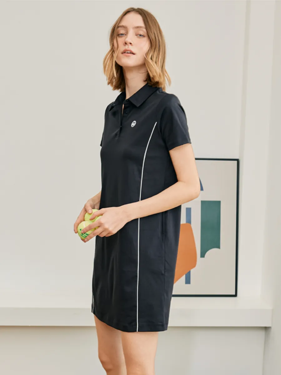 GIORDANO Women's Comfort Liquid Touch Dress (G-Motion) Meteorite Black