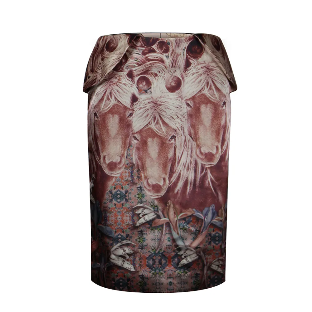 PEDZ Chocolate Pedz Aesthetic Horse Pencil Skirt Size - L