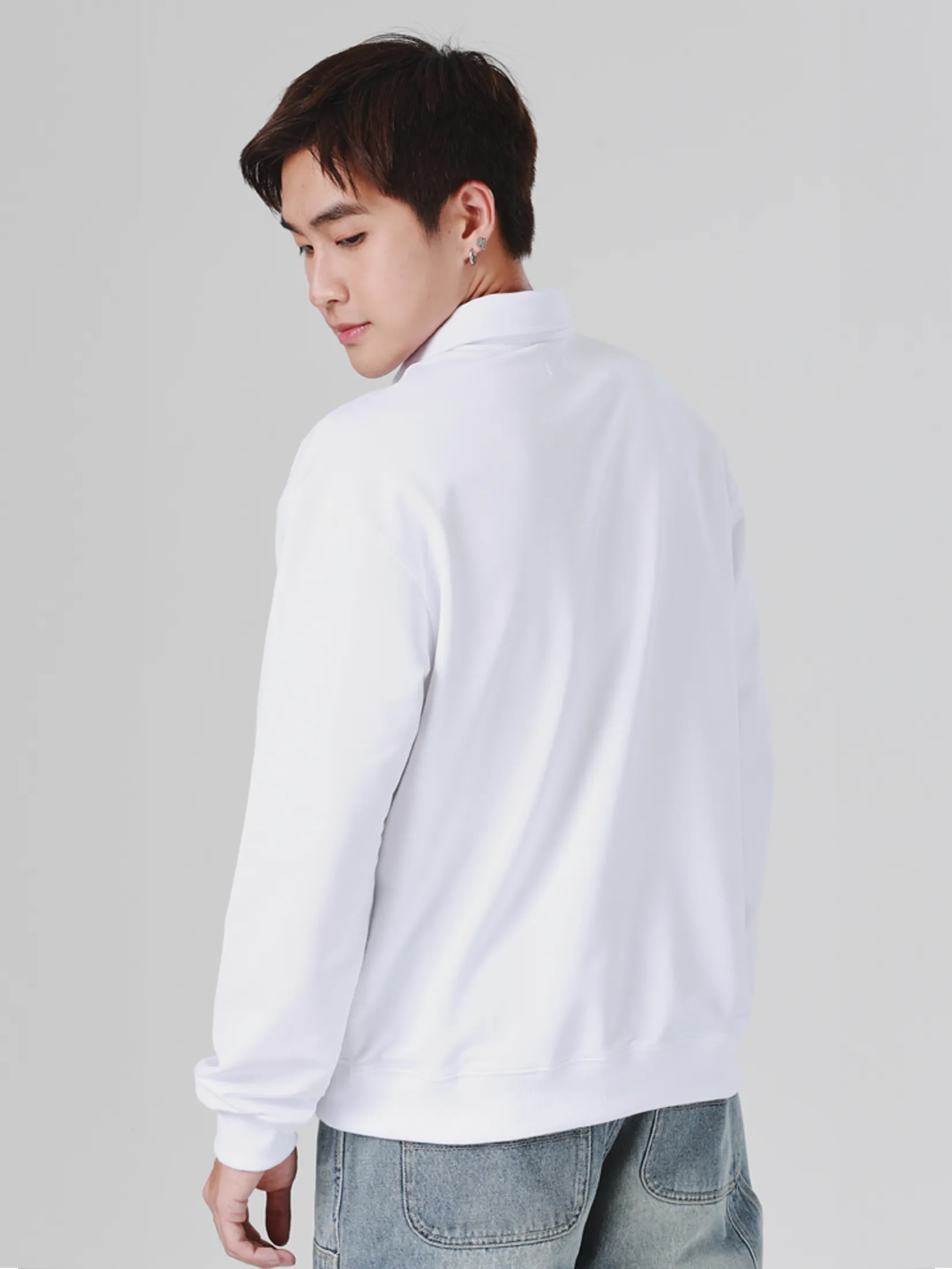 LEE Men s Sweatshirt Lee Smiley Collection Comfort Fit White