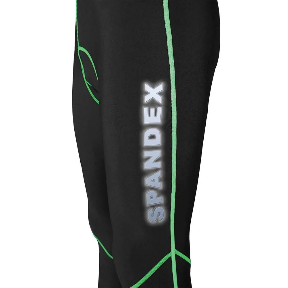 SPANDEX Black/Green-CPL002-Cycling Long Pant Get Pad