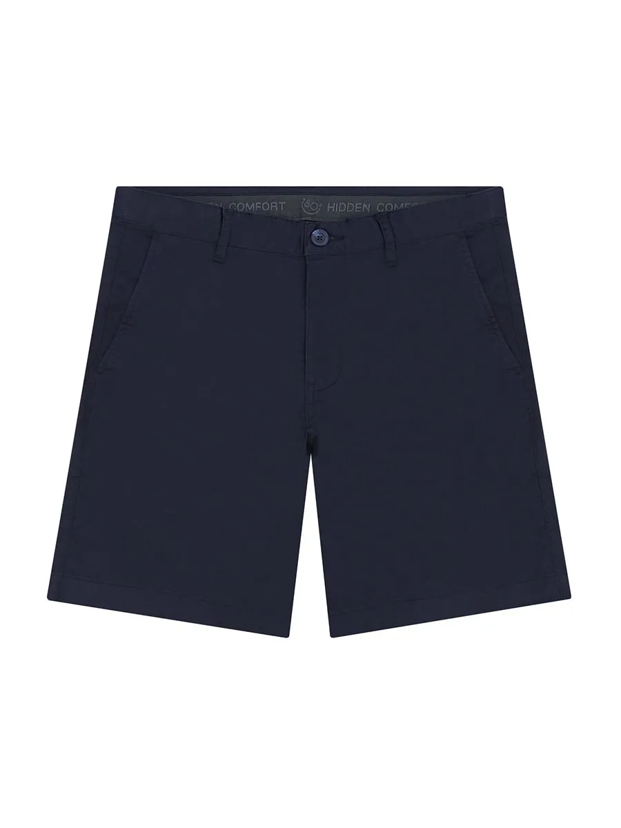 GIORDANO Men's Twill Slim Hidden Comfort Shorts (180° Waistband) Navy blue Size - 36 EU