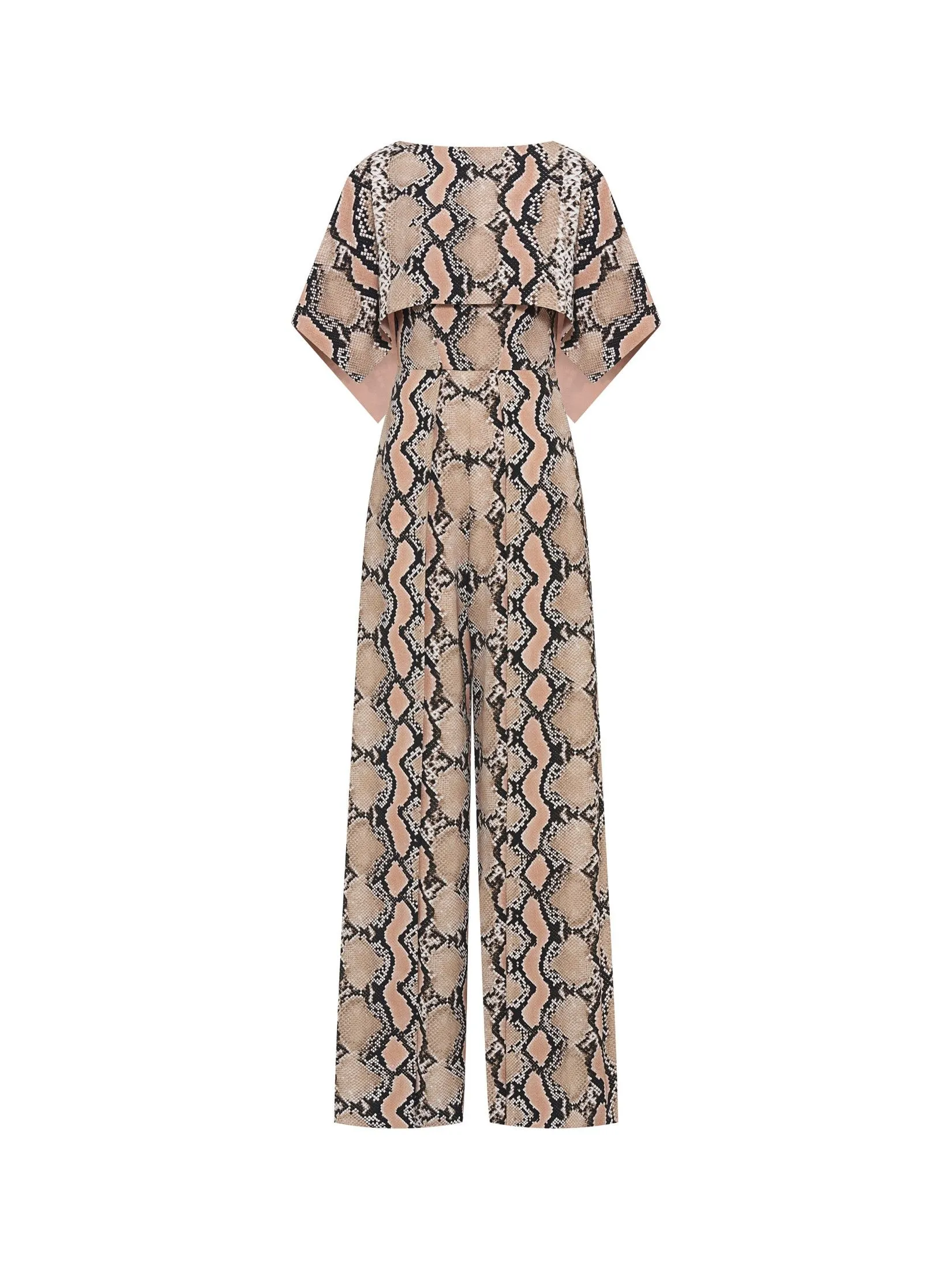 ASAVA (SS25) Vera Cape Sleeve Women Jumpsuit Brown