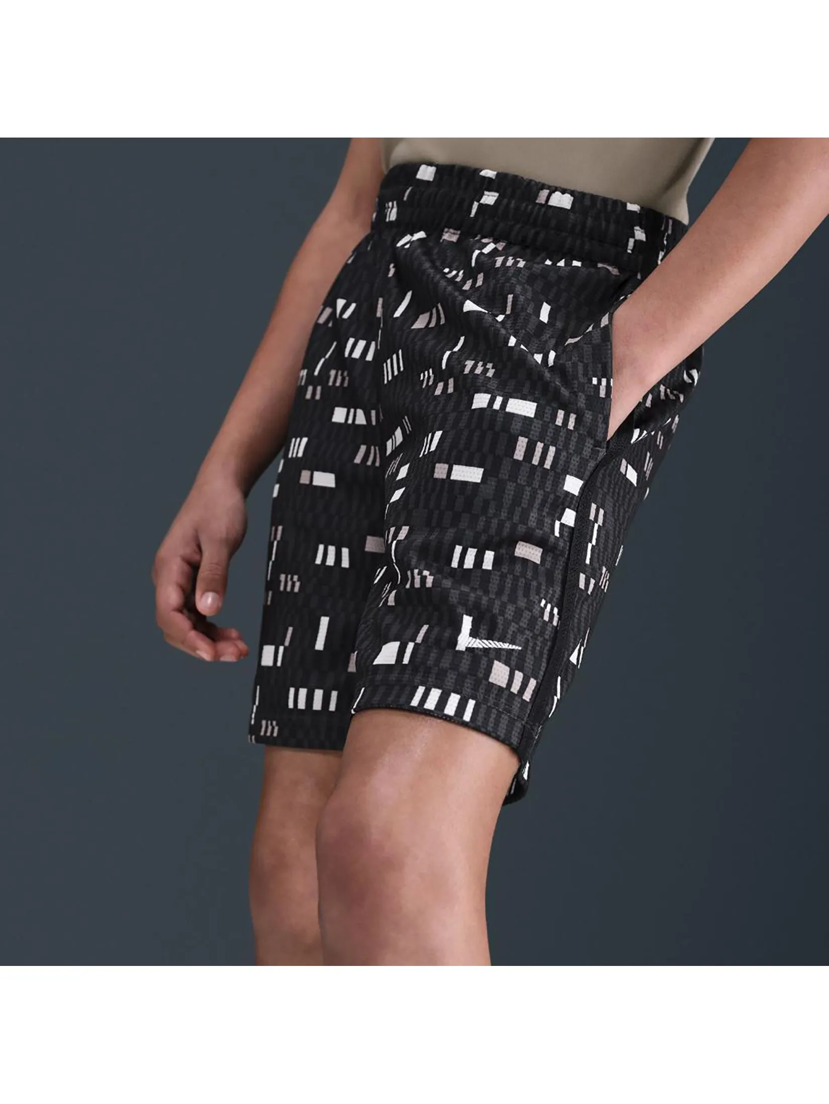 NIKE KIDS Unisex Kids Shorts Dri-Fit Multi Knit HV0666-010 Black/White