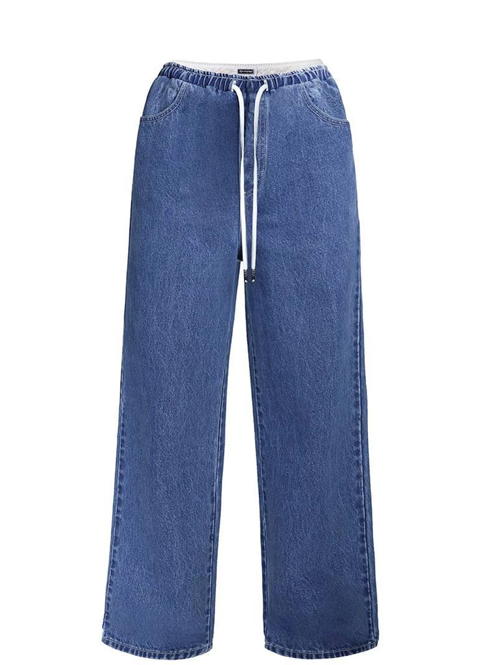 SABINA MERGE X SABINA Woman Meri Double Waisted Denim Trousers - Light Blue Size - M