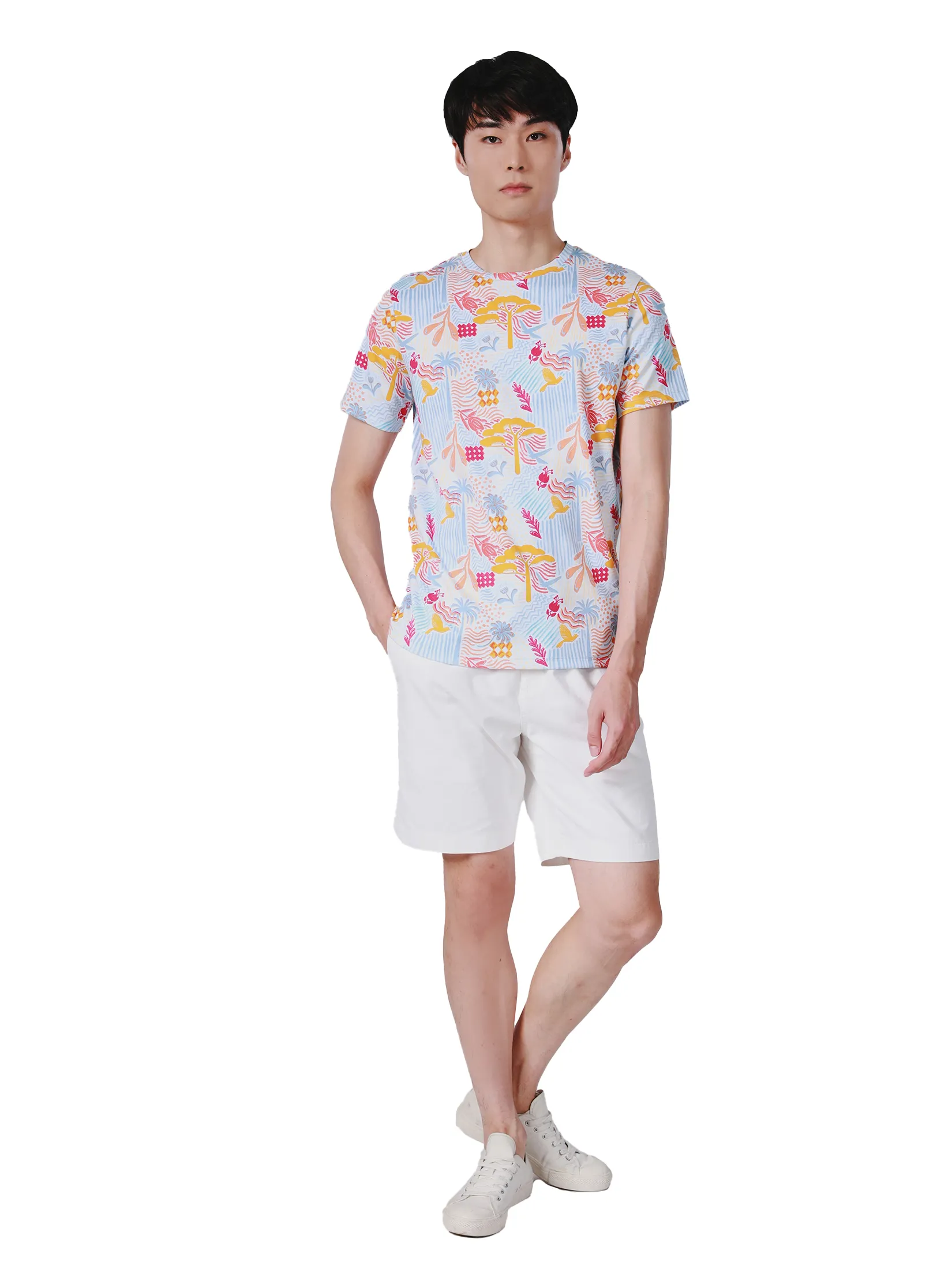 JOHN HENRY Men s T-Shirts (Slim Fit) SONGKRAN FESTIVAL Blue