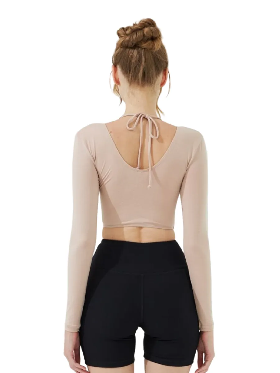 VANESSE Cream LANA WRAP LONG-SLEEVE TOP (029078)