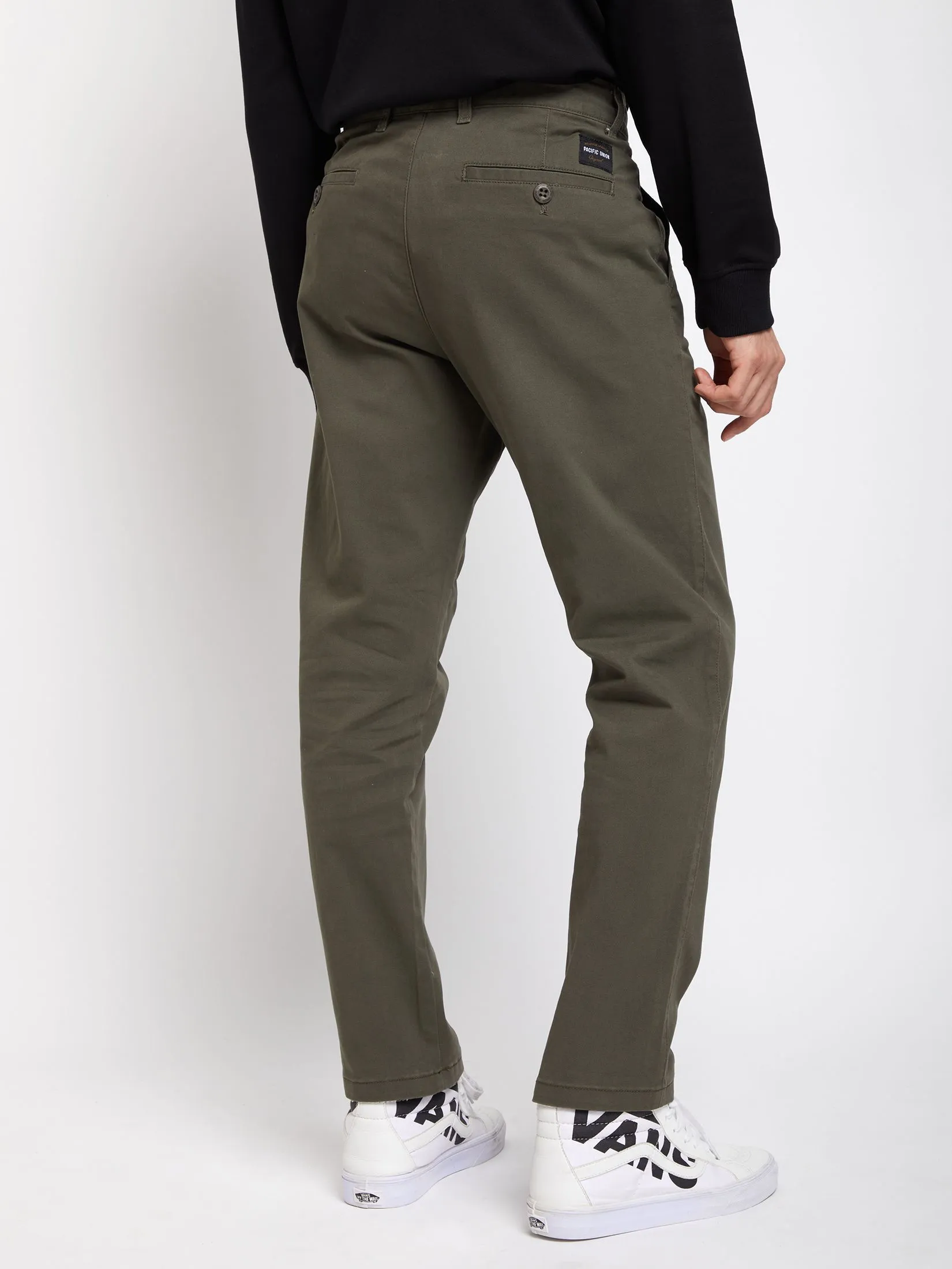 PACIFIC UNION Men Pants Basic Regular Fit Dark Khaki