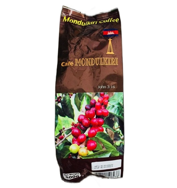 Шоколадный молотый камбоджийский кофе арабика Мондулкири 500 гр