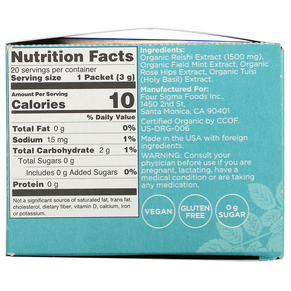 Four Sigmatic, Смесь грибных эликсиров с рейши, 20 пакетиков по 3 г (0,1 унции)