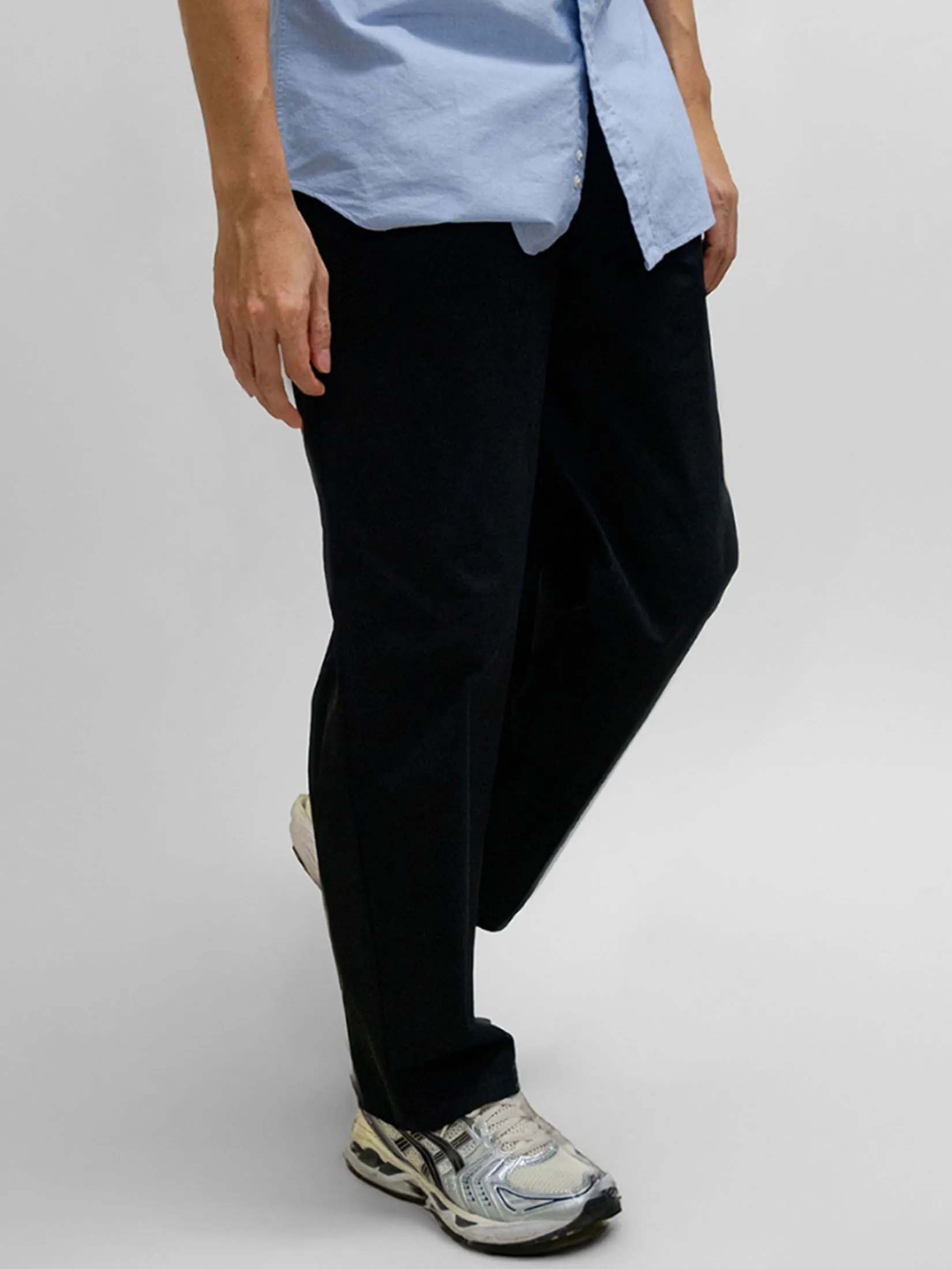 ERA-WON Men Chinos pants Loose Black