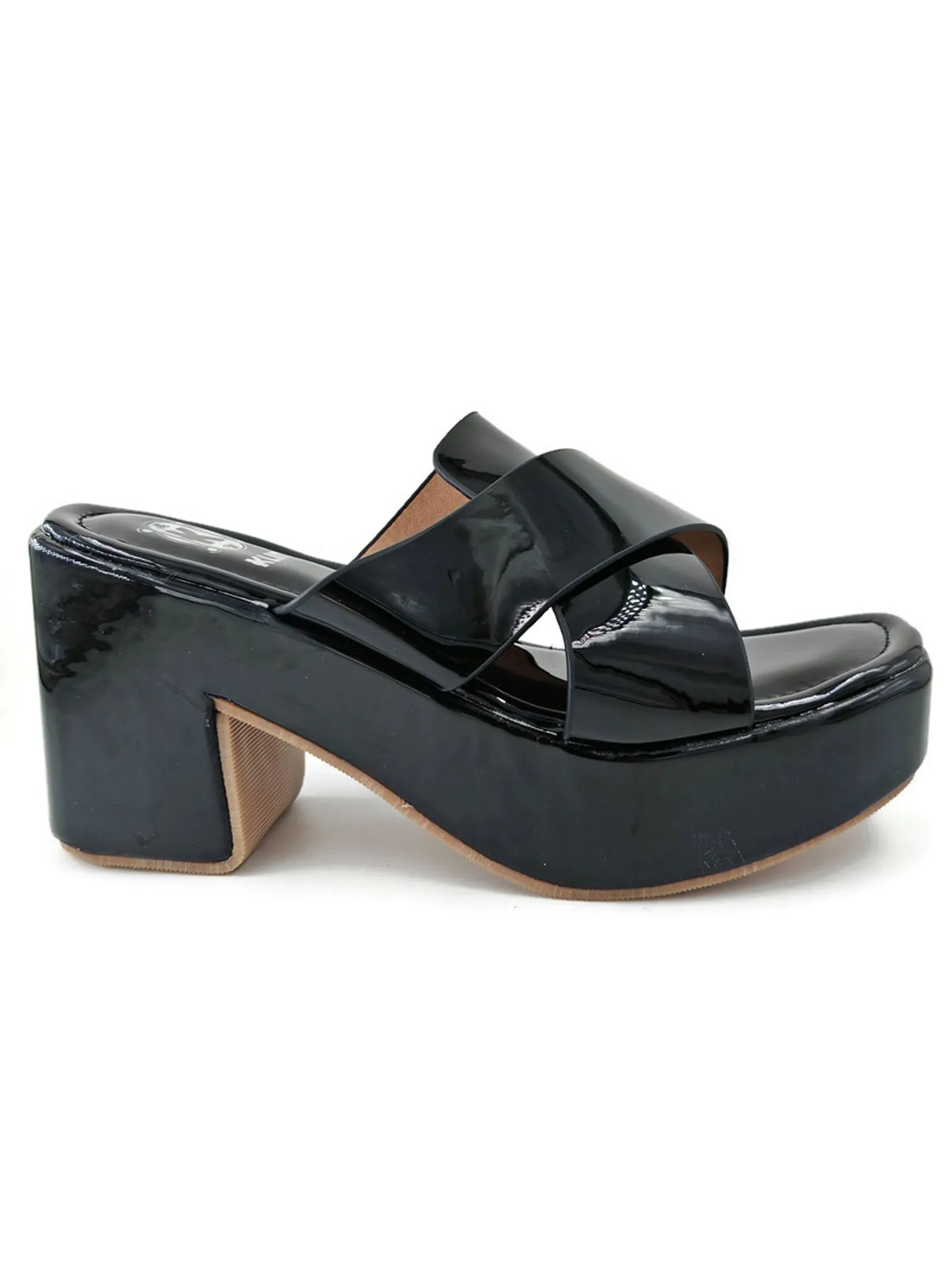 KLIN Woman Blocked Heel Sandals Style Black