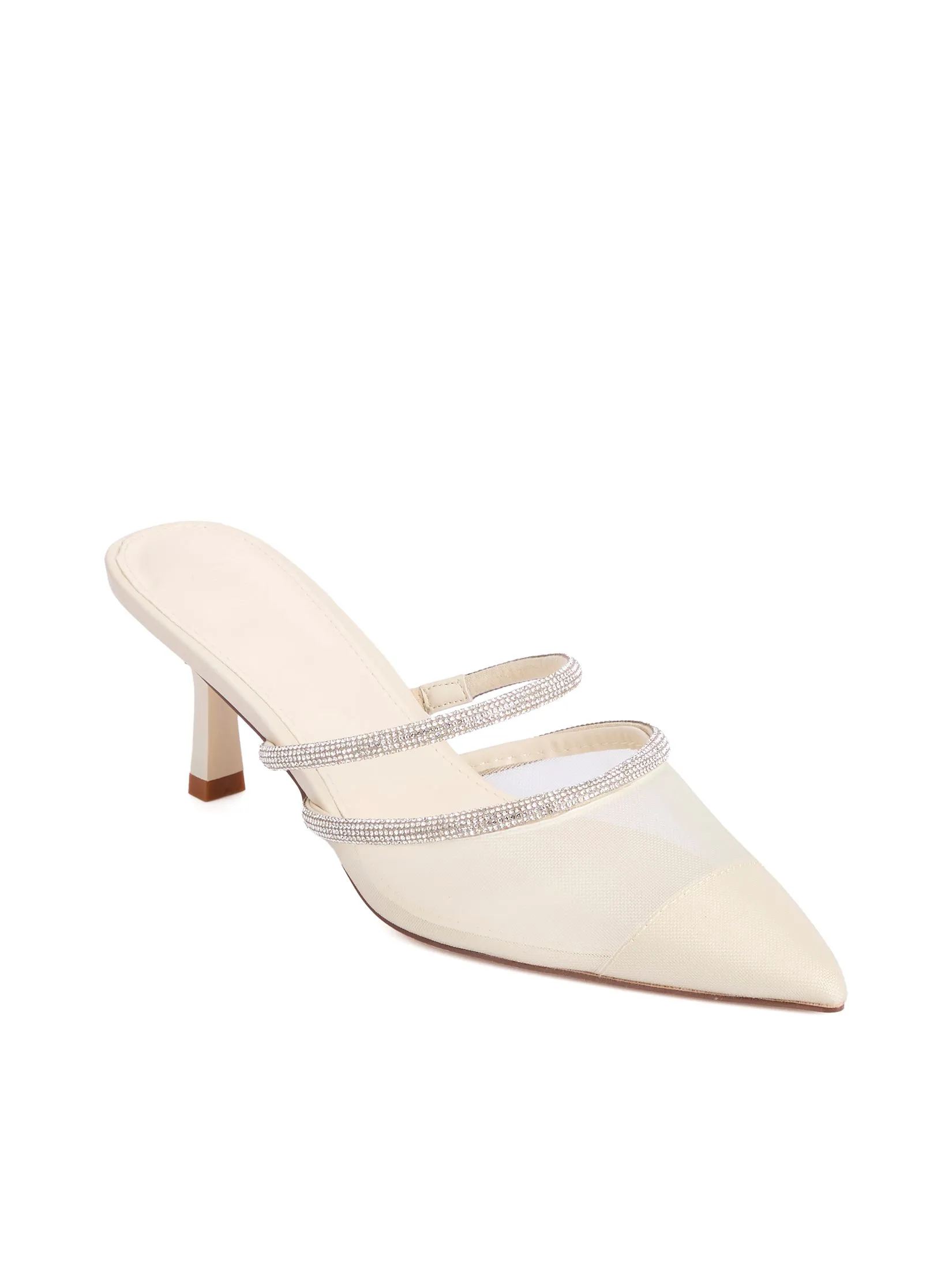 FOF Women Pump Pointed Toe Sparkling