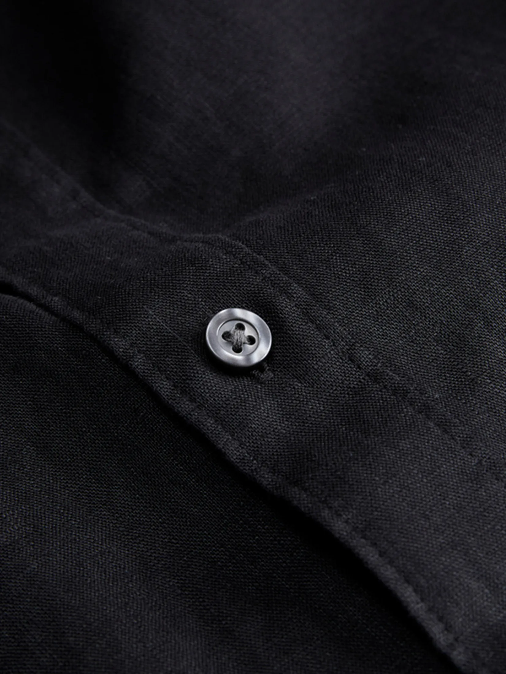 GIORDANO Men s Online Exclusive Regular Poplin Linen Shirt (Korea) Black