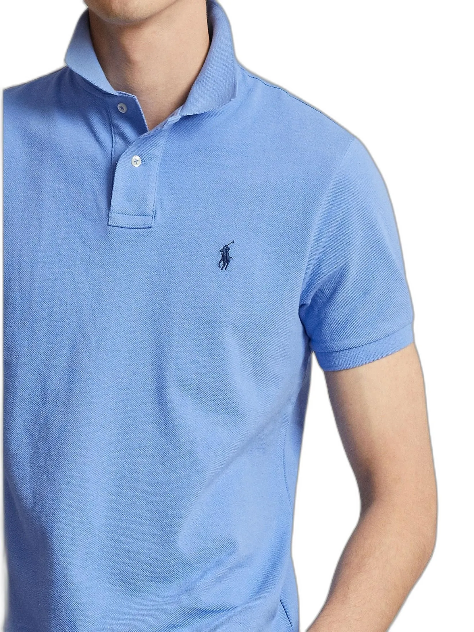 POLO RALPH LAUREN Polo Ralph Lauren POLO-Custom Slim Fit Mesh Polo Shirt MNPOKNI1N820490 400 BLUE